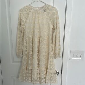 Zara Elegant Cream Lace Kids Dress